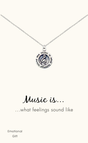Music is life silver pendant